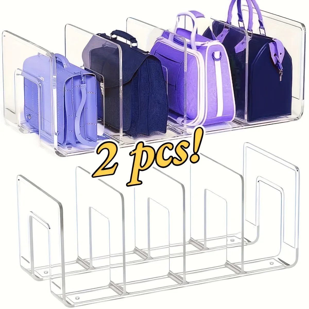 Organisateur de sacs transparent avec compartiments