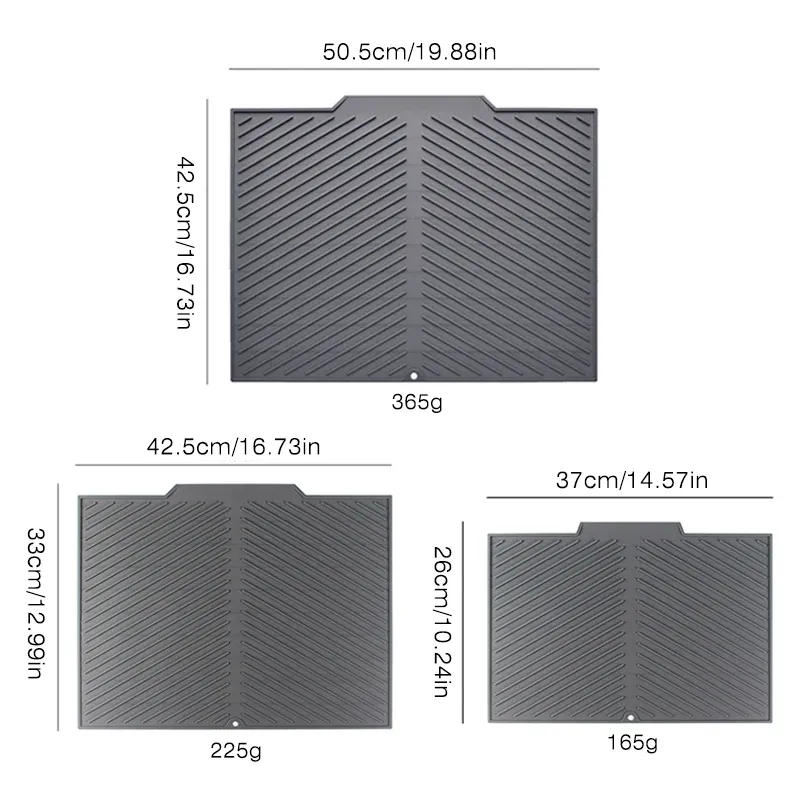 Tapis de séchage de vaisselle en silicone, 1 pièce, tapis d'égouttage pour cuisine, antidérapant, résistant à la chaleur, dessous de plat 6