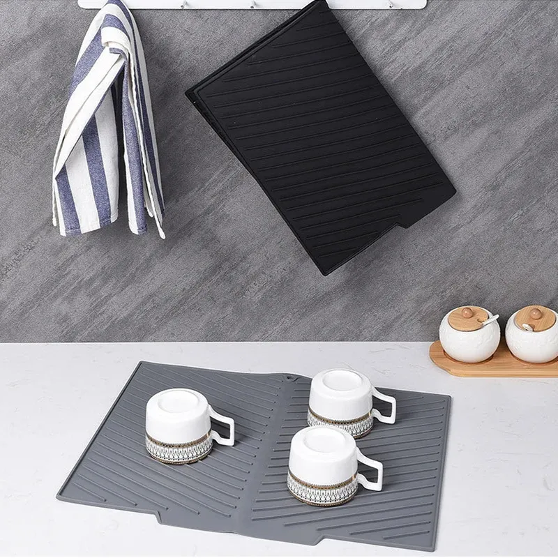 Tapis de séchage en silicone, design épuré