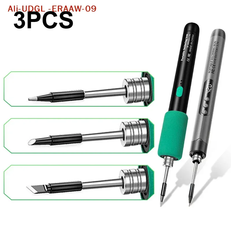 USB Fer à souder, 3 pièces, batterie 5 V, pointe de rechange, accessoires de soudure et retouche 3