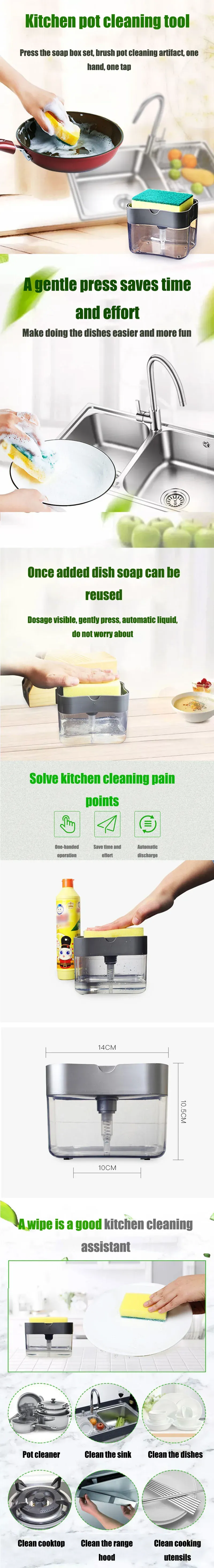 Distributeur de savon à pression pour cuisine, design épuré et pratique