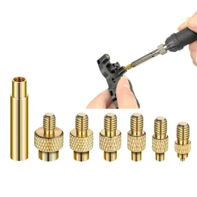 Kit d'inserts filetés en laiton à sertissage thermique pour plastique, avec pointes pour fer à souder, M2 à M6 5