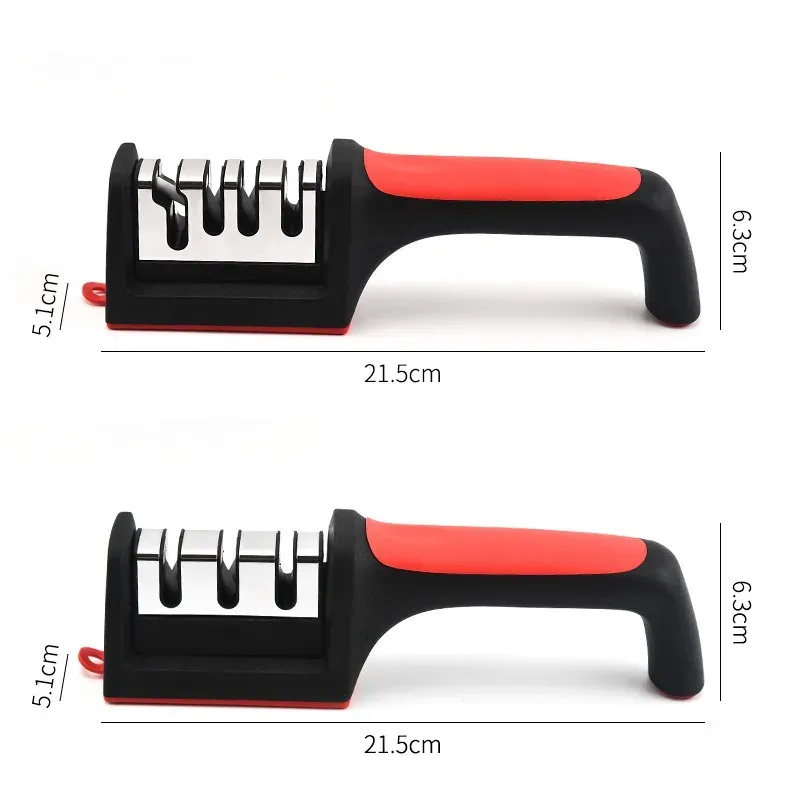 Affûteur de couteaux de cuisine multifonctionnel 3 étapes, à rainures à 3 et 4 segments, affûtage rapide 6