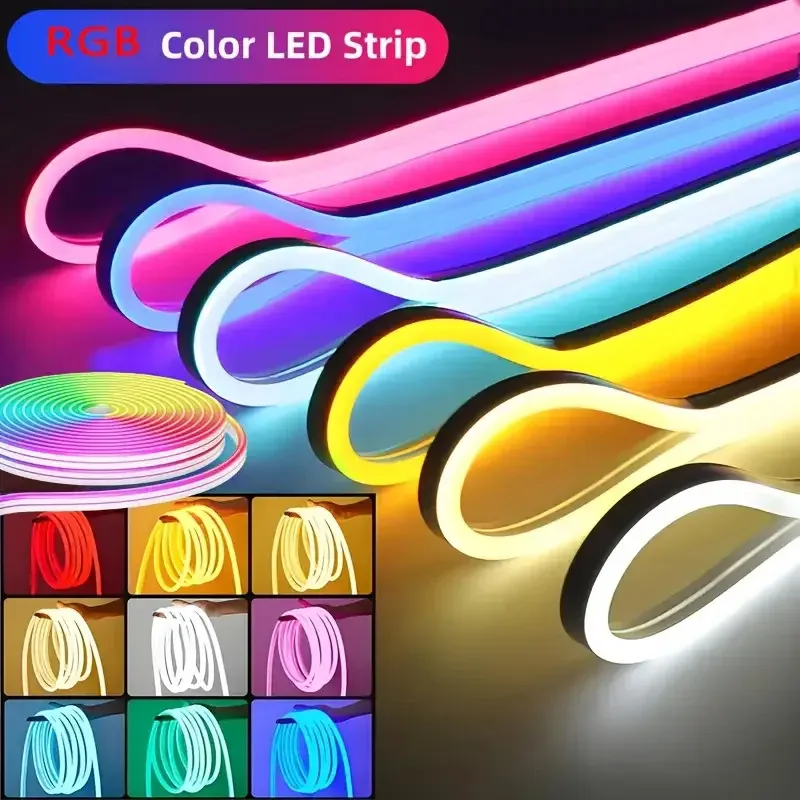 Bande LED néon RGB 3535 DC24V avec prise EU, 5/10/15/20/30 m, synchronisation musicale Bluetooth, étanche, pour décoration intérieure et extérieure 2