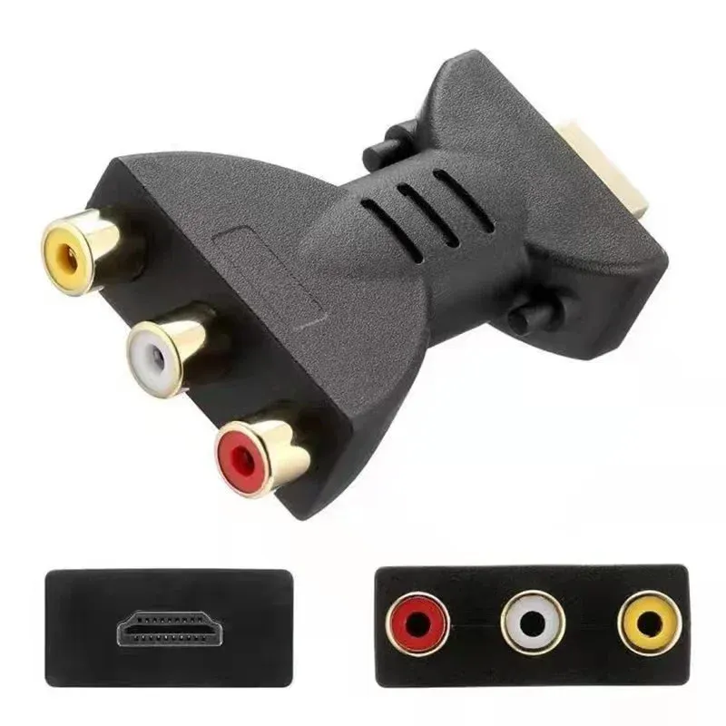 Adaptateur composite RCA AV vers HDMI 1080P pour boîtier TV, avec câble audio-vidéo et câble USB 1
