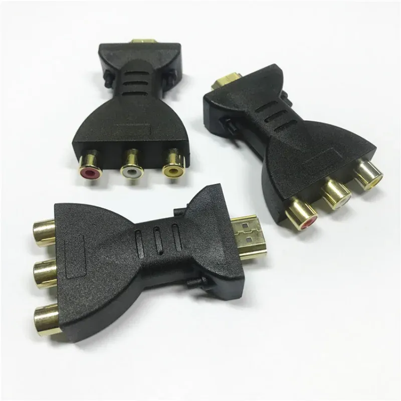 Adaptateur composite RCA AV vers HDMI 1080P pour boîtier TV, avec câble audio-vidéo et câble USB 4