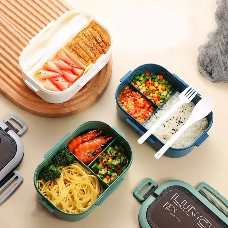 Ce titre est déjà en français. Voici une version plus nette et professionnelle :

Boîte à repas double couche avec fourchette et cuillère, boîte bento à fruits pour un transport facile, boîte à déjeuner sûre au micro-ondes et pratique 3