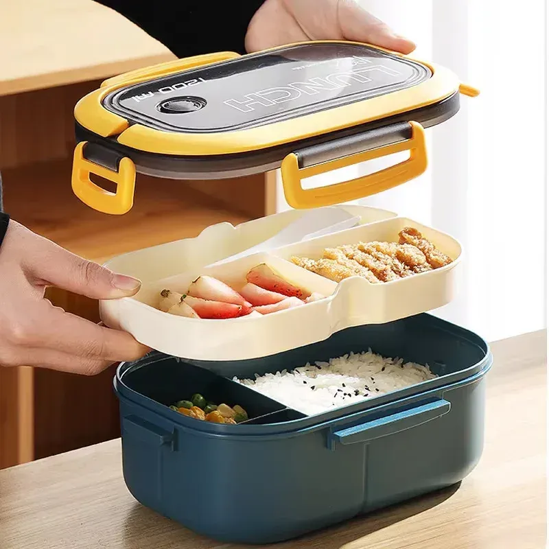Ce titre est déjà en français. Voici une version plus nette et professionnelle :

Boîte à repas double couche avec fourchette et cuillère, boîte bento à fruits pour un transport facile, boîte à déjeuner sûre au micro-ondes et pratique 5