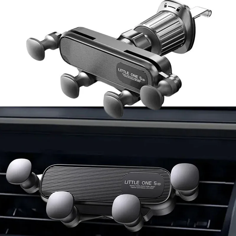Support de téléphone de voiture à gravité universel pour smartphone de 4,7 à 7 pouces, fixation sur grille d'aération, antichoc, compatible GPS 1