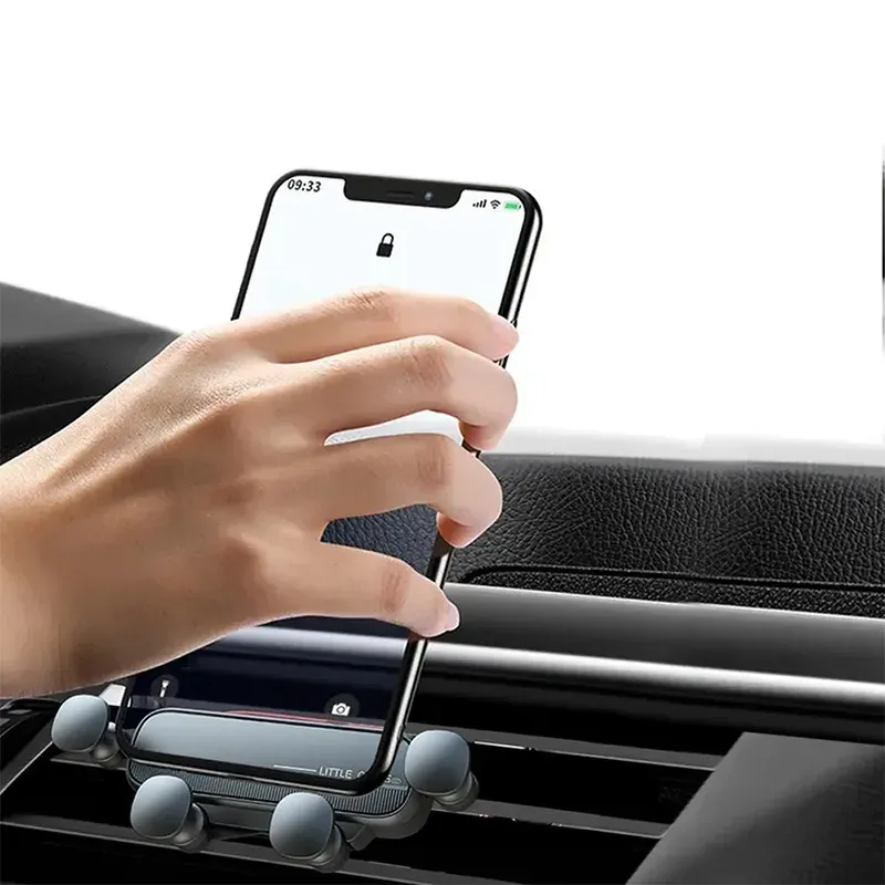 Support de téléphone de voiture installé sur la grille d'aération