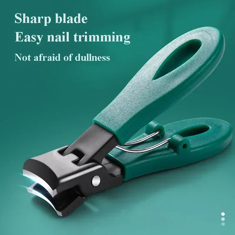 Coupe-ongles ultra tranchant en acier inoxydable à large mâchoire, anti-éclaboussures, outil de manucure et pédicure 4