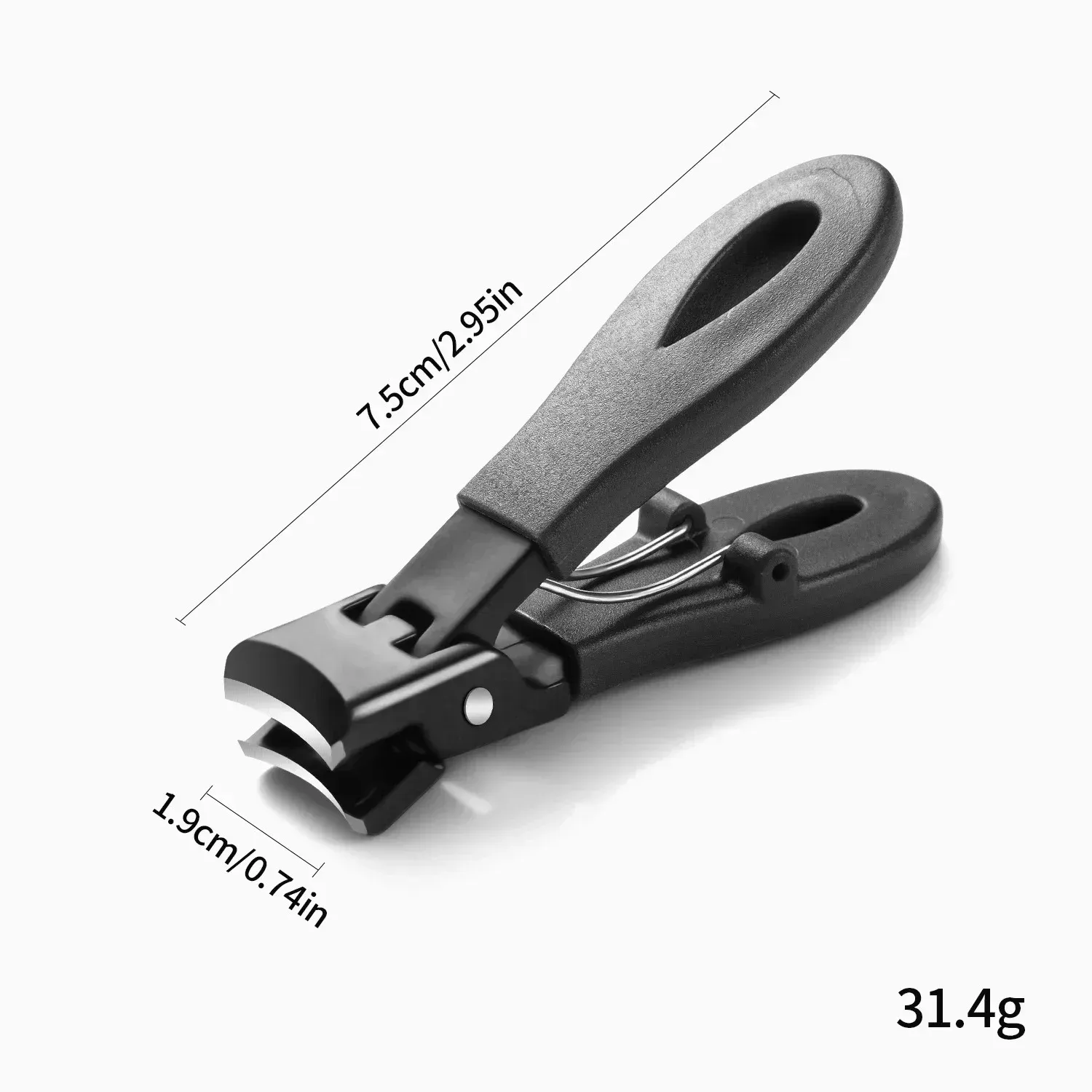 Coupe-ongles ultra tranchant en acier inoxydable à large mâchoire, anti-éclaboussures, outil de manucure et pédicure 17