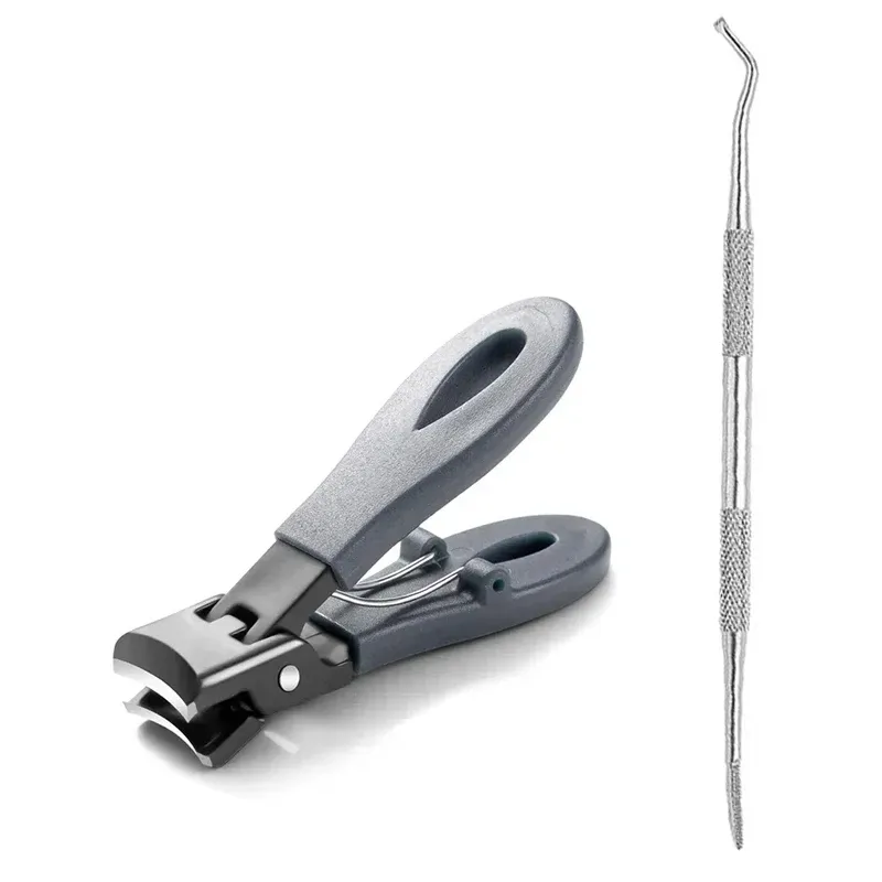 Coupe-ongles ultra tranchant en acier inoxydable à large mâchoire, anti-éclaboussures, outil de manucure et pédicure 12