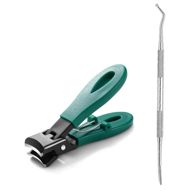 Coupe-ongles ultra tranchant en acier inoxydable à large mâchoire, anti-éclaboussures, outil de manucure et pédicure 11