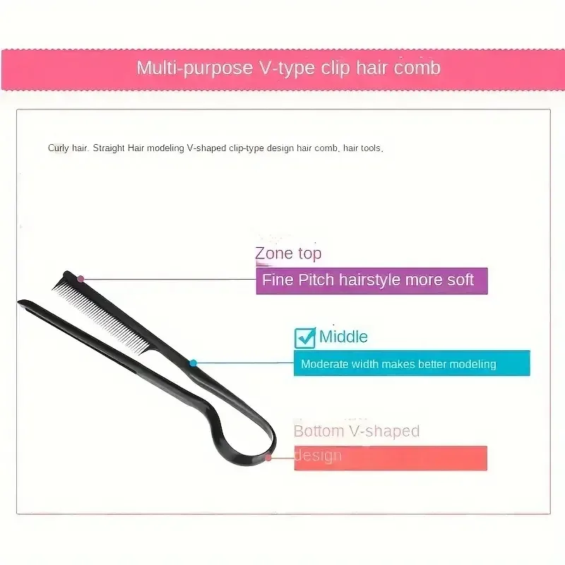 Peigne en V, finition et lissage