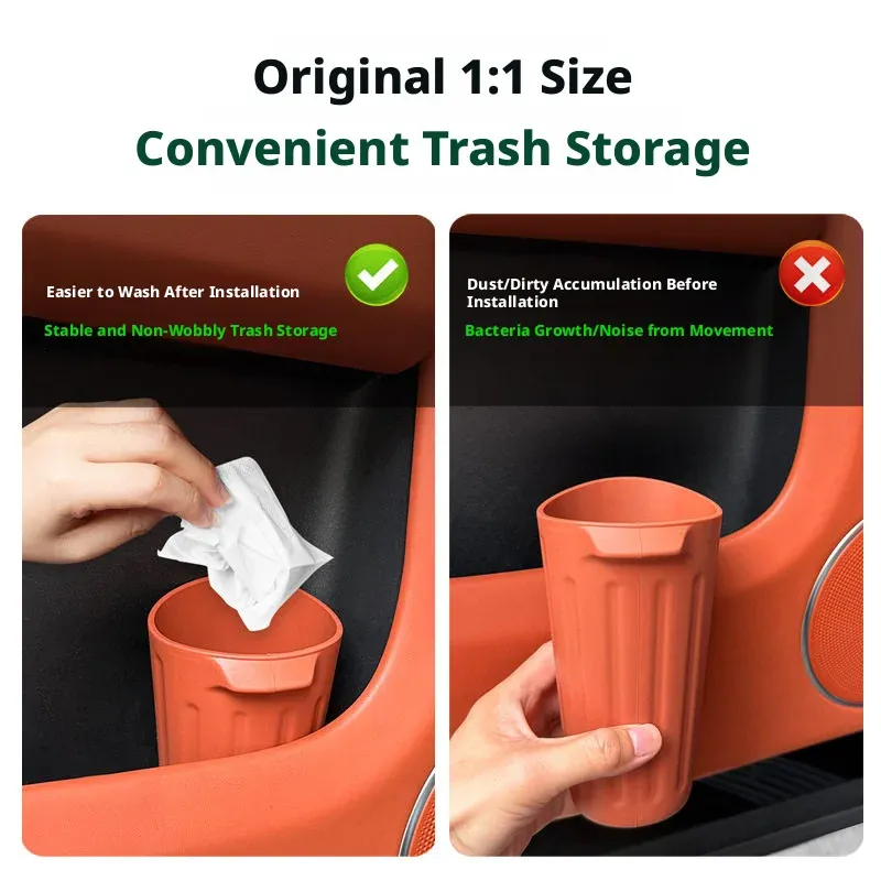 SEAMETAL Poubelle de voiture en silicone de qualité alimentaire, antidérapante, résistante à la torsion, lavable, anti-huile, anti-fuite, porte-gobelet 3