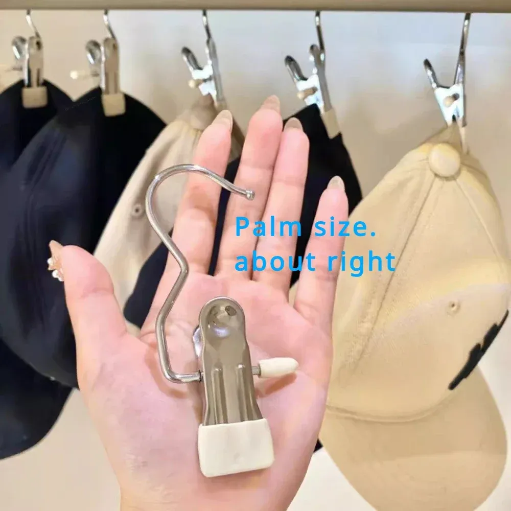 Cintres portables en acier inoxydable avec pinces à linge pour vêtements 3