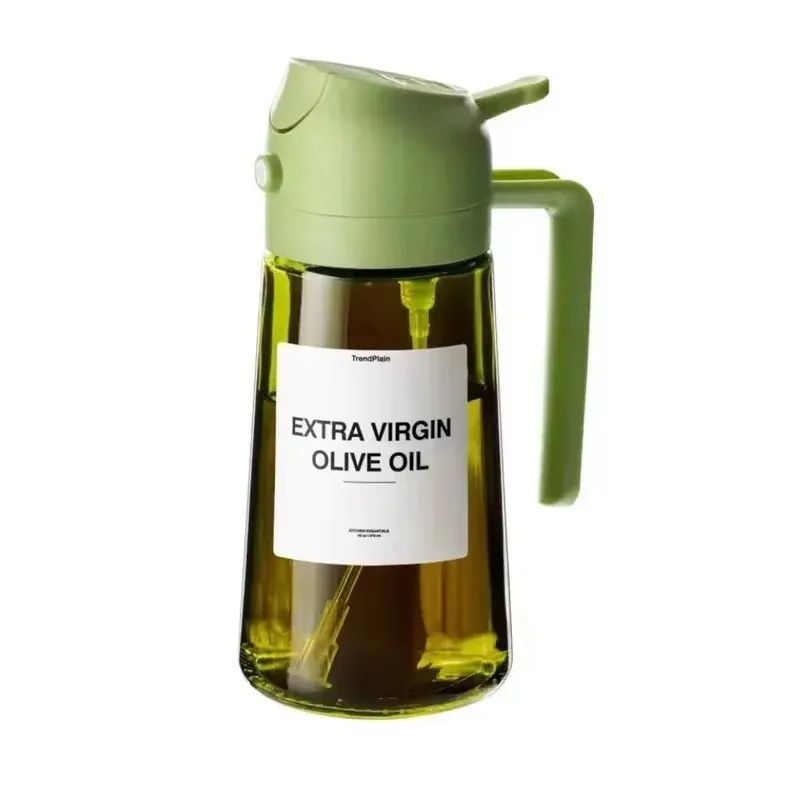 Distributeur d'huile d'olive 470 ml 2-en-1 (pulvérisateur et verseur) en verre épais, anti-fuite, écologique, pour la cuisson 11
