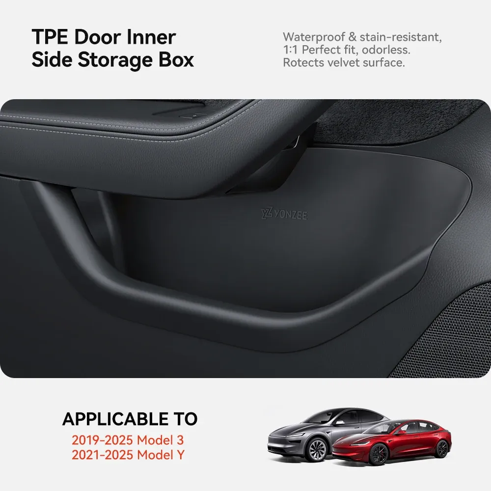 Boîte de rangement latérale pour portière Tesla Model Y et Model 3 Juniper Highland 2