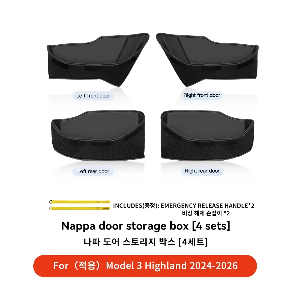 Boîte de rangement latérale pour portière Tesla Model Y et Model 3 Juniper Highland 10