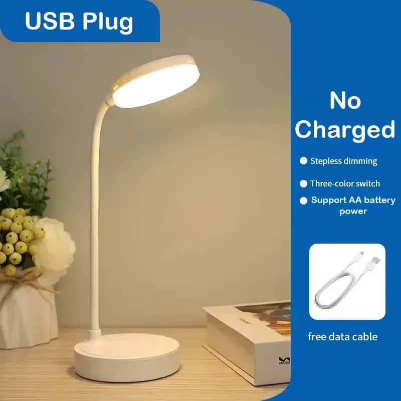 Lampe de bureau LED portable à protection des yeux, 3 modes de gradation, charge tactile USB, idéale pour chambre et chevet 8