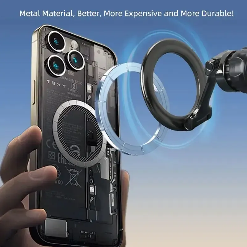 Tige d'extension pliable universelle pour support magnétique de téléphone de voiture, embase à rotule 17 mm 4