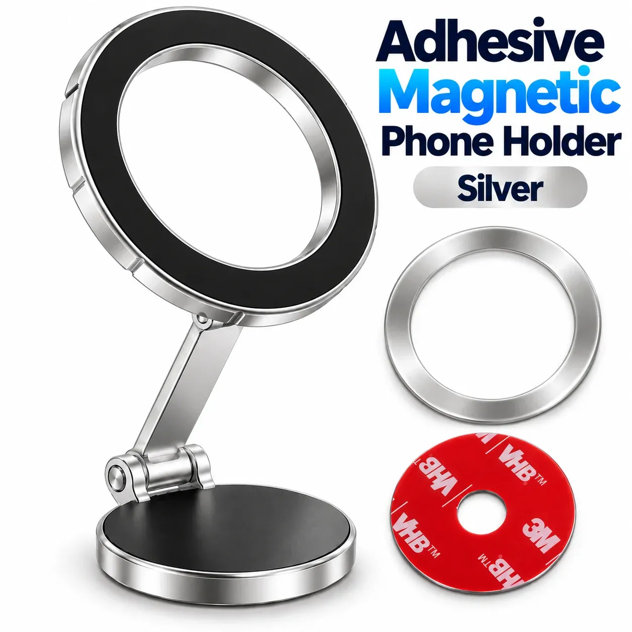 Tige d'extension pliable universelle pour support magnétique de téléphone de voiture, embase à rotule 17 mm 7