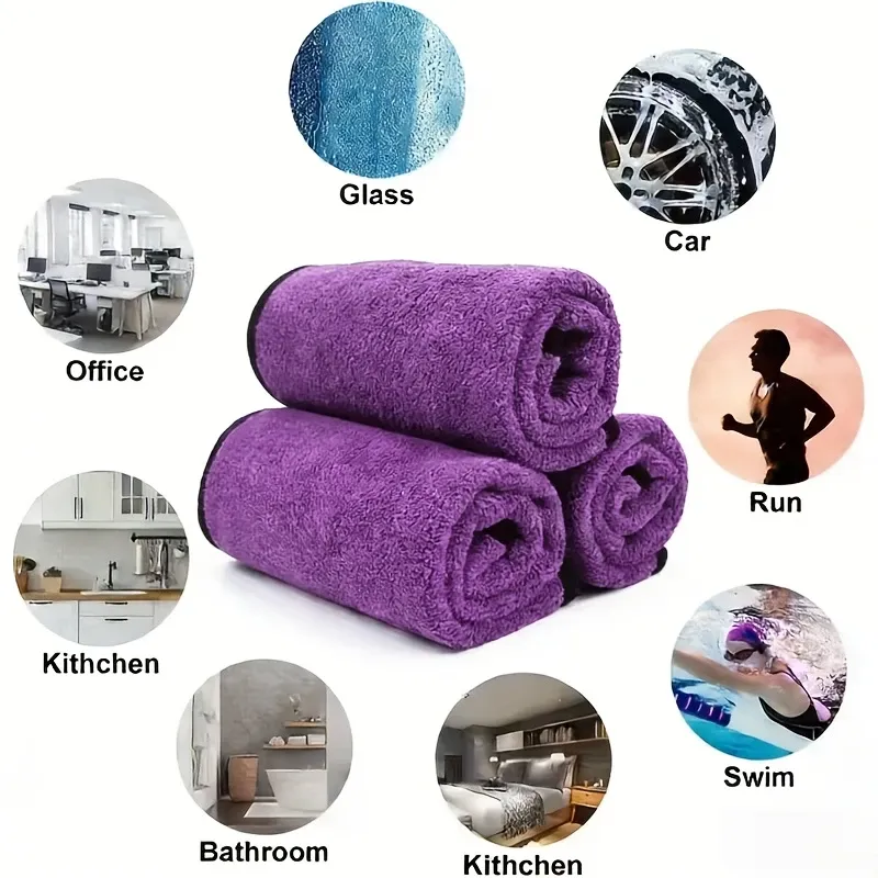Lot de 10 serviettes en microfibre pour nettoyage automobile, douces, épaisses et absorbantes, sans peluches 4