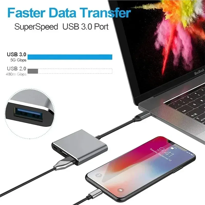 Hub USB-C dans un espace de travail