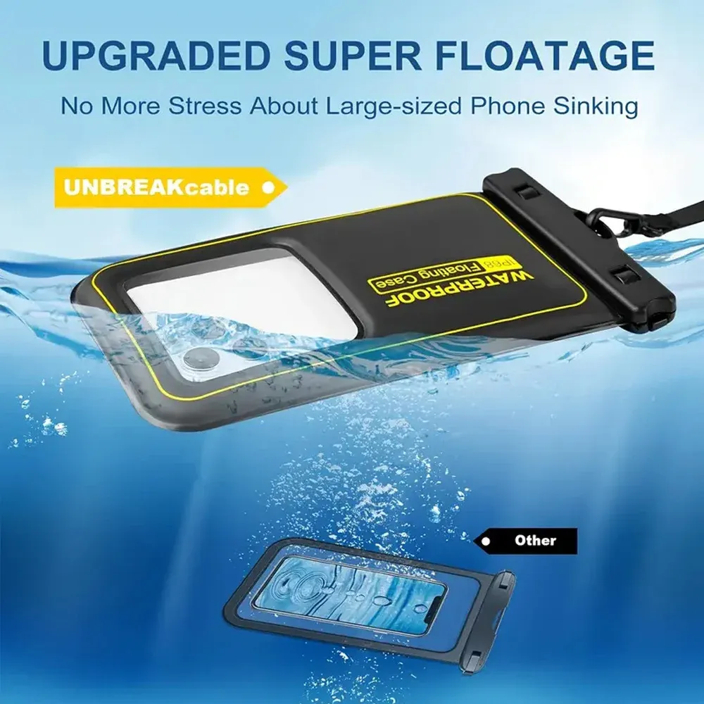 Étui étanche pour téléphone avec cordon – Idéal pour la plage, la natation, le ski, la dérive et le surf 5