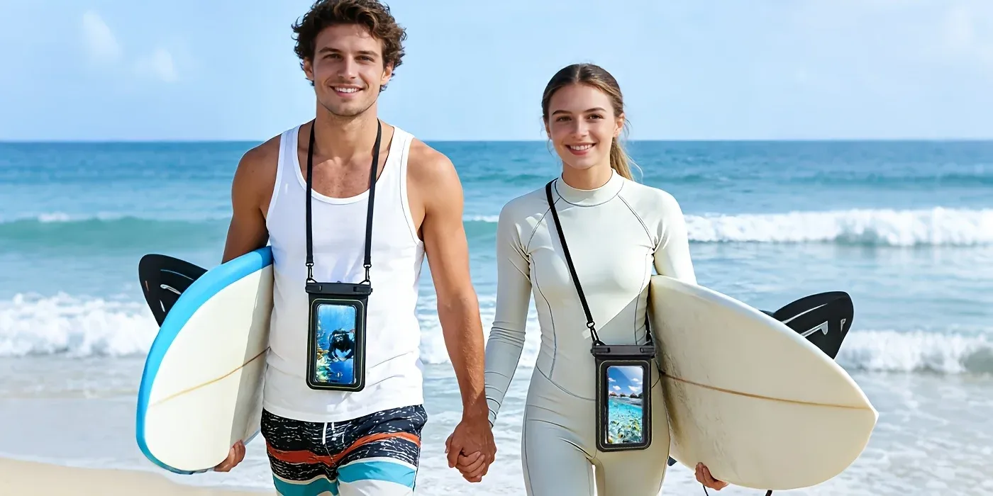 Étui étanche pour téléphone, ambiance lifestyle
