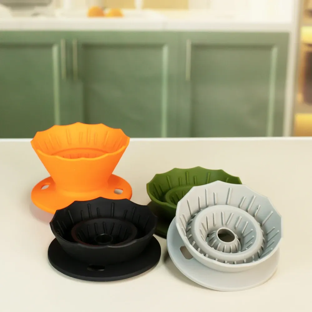 Filtre à café pliable en silicone, réutilisable et portable 3