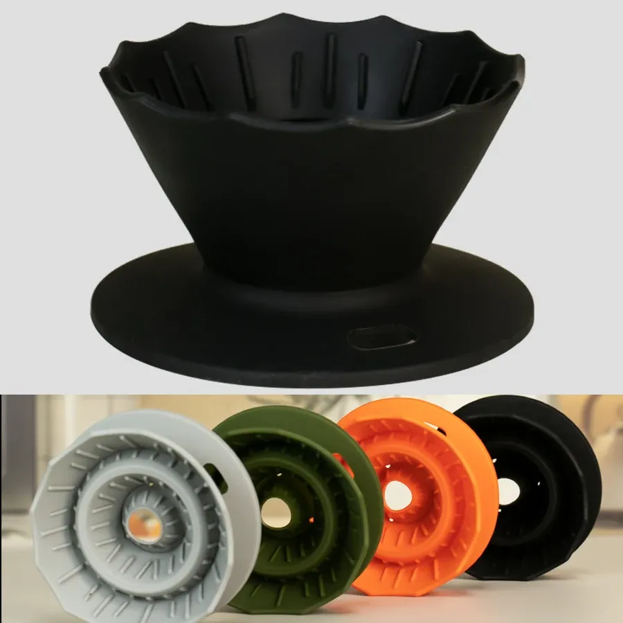 Filtre à café pliable en silicone, réutilisable et portable - Image 1
