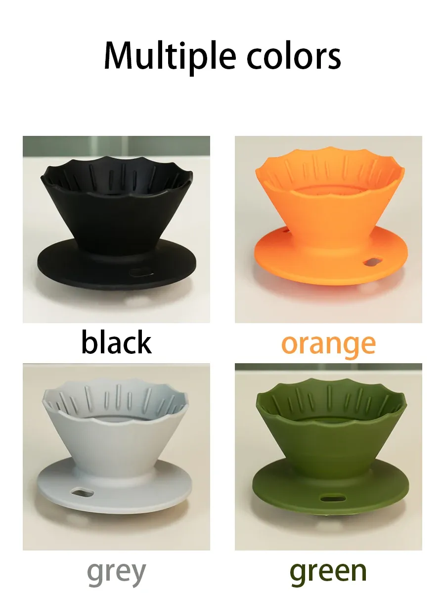 Filtre à café pliable en silicone en utilisation
