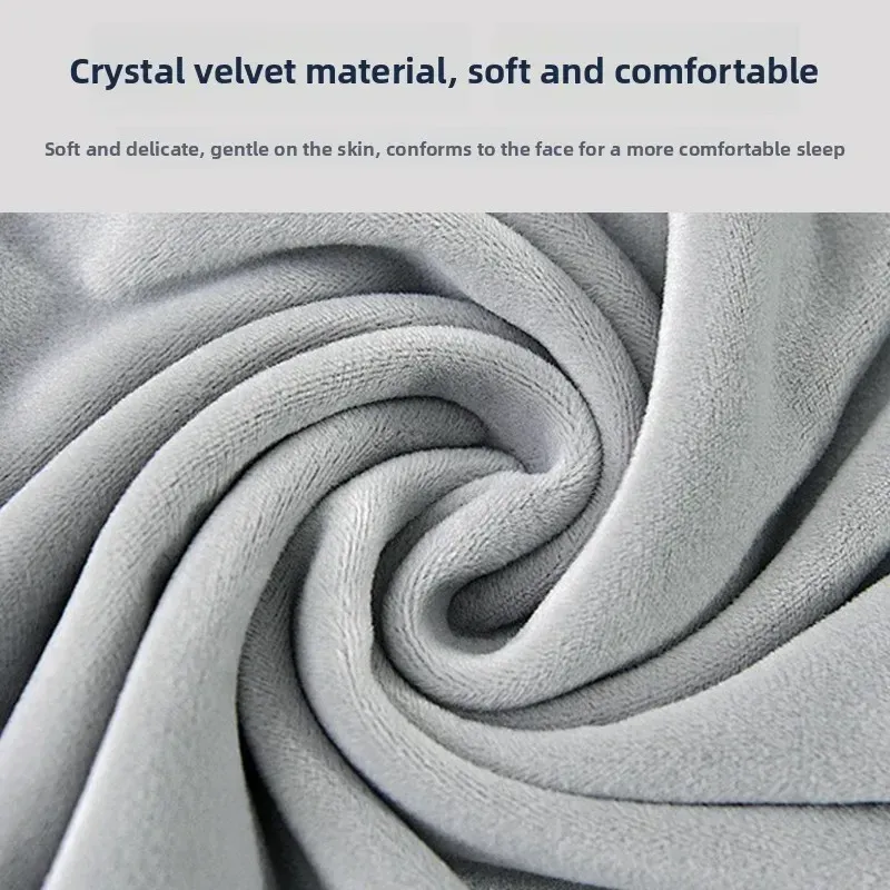 Oreiller cervical de voyage rechargeable en forme de U avec housse en velours et sac de rangement, pour avion, voiture et bureau 2