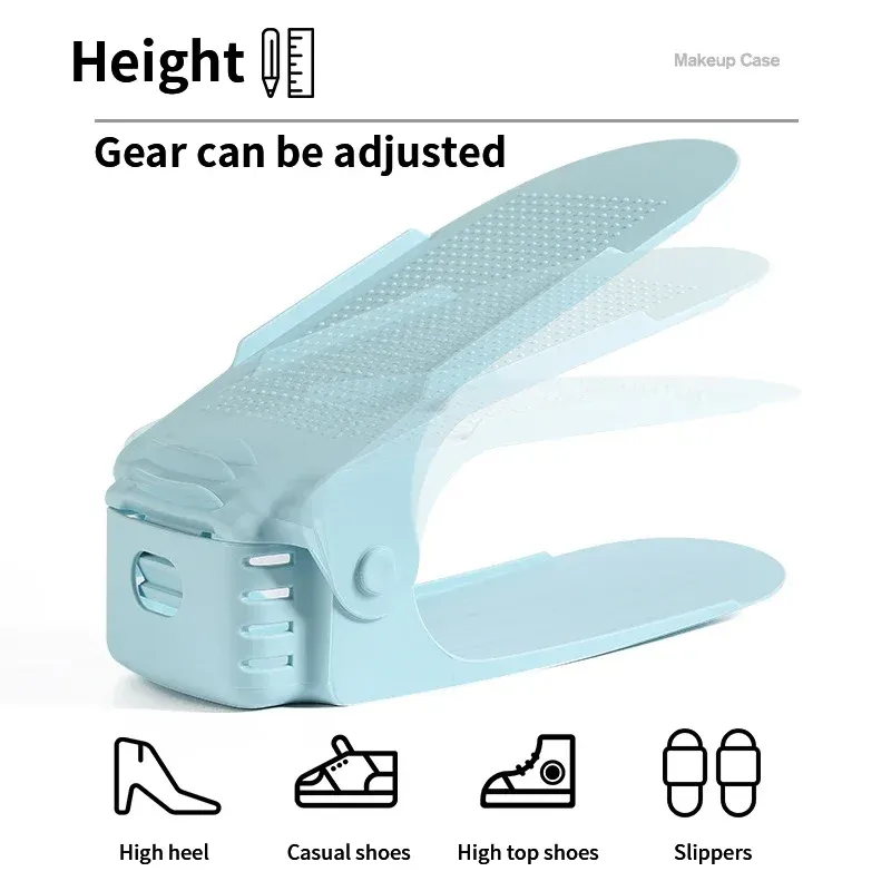 Range-chaussures empilable réglable à double niveau pour placard, gain de place (lot de 1 ou 12 pièces) 6