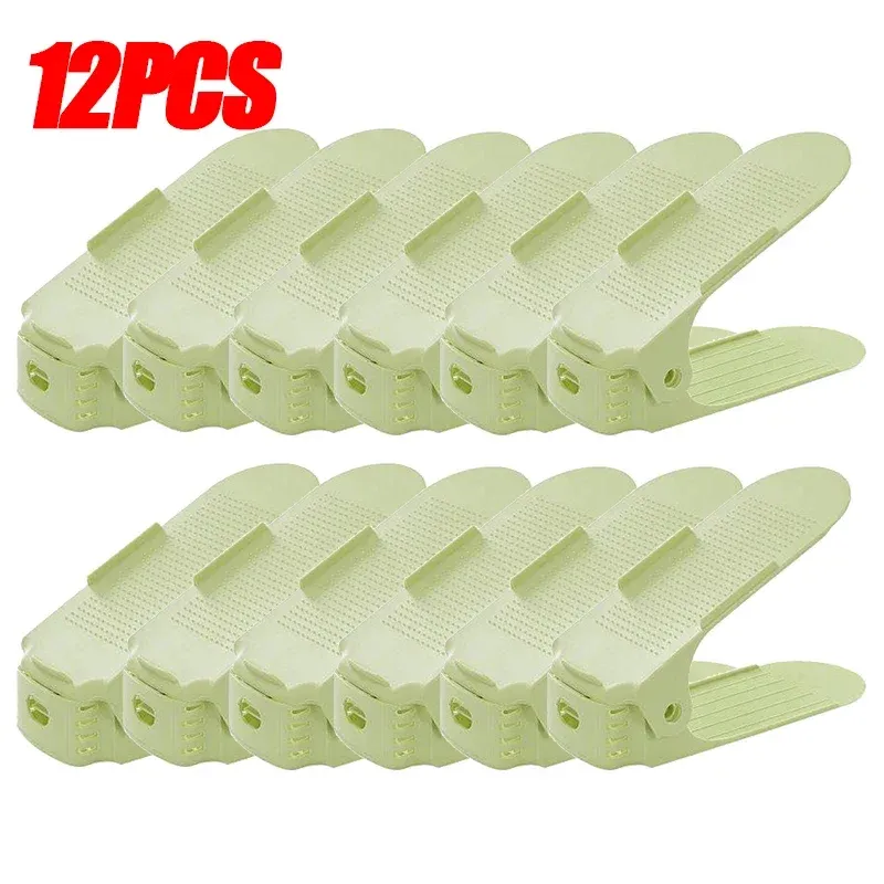 Range-chaussures empilable réglable à double niveau pour placard, gain de place (lot de 1 ou 12 pièces) 15