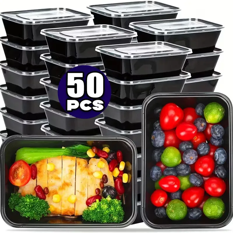Boîtes d'emballage alimentaire jetables rectangulaires, lot de 1 à 100 pièces