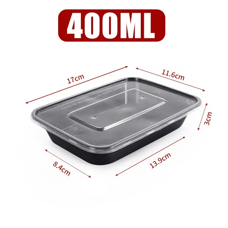 Boîtes d'emballage alimentaire jetables rectangulaires, lot de 1 à 100 pièces 10