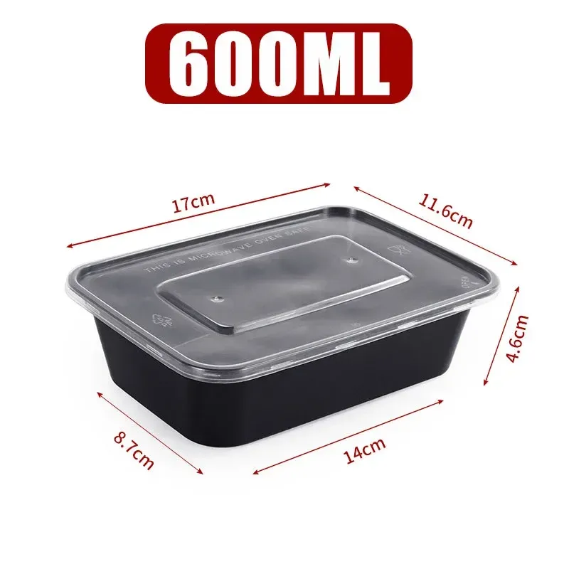 Boîtes d'emballage alimentaire jetables rectangulaires, lot de 1 à 100 pièces 8