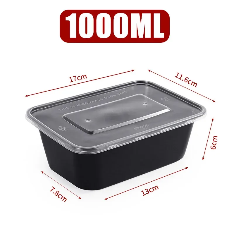 Boîtes d'emballage alimentaire jetables rectangulaires, lot de 1 à 100 pièces 7