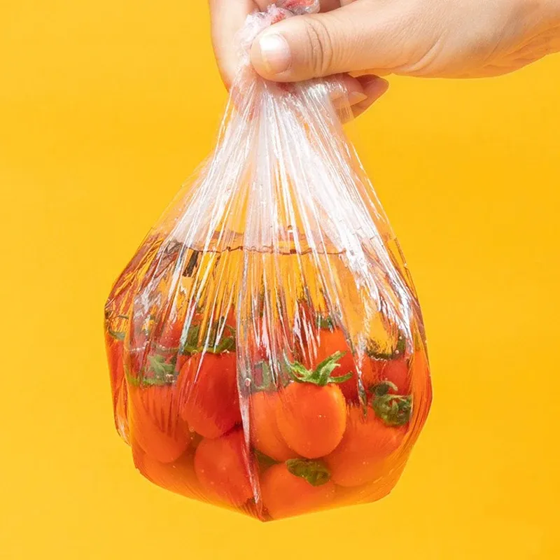 Sacs de conservation alimentaire en plastique transparent, de qualité alimentaire, réutilisables, pour emballage et conservation de la fraîcheur, film alimentaire coloré jetable pour cuisine 3