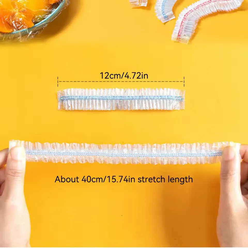 Sacs de conservation alimentaire en plastique transparent, de qualité alimentaire, réutilisables, pour emballage et conservation de la fraîcheur, film alimentaire coloré jetable pour cuisine 4