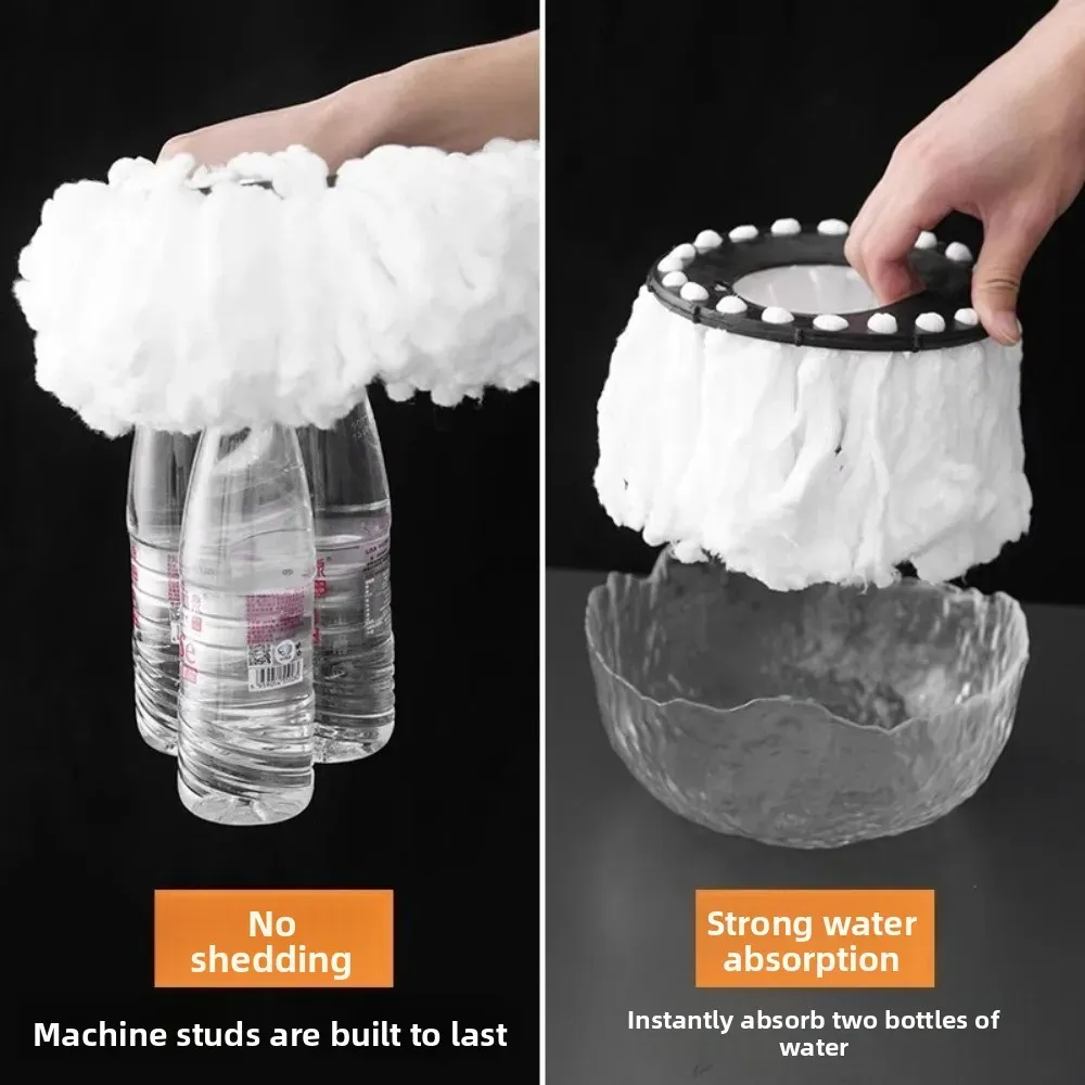 Tête de rechange en microfibre pour balai rotatif, en contexte