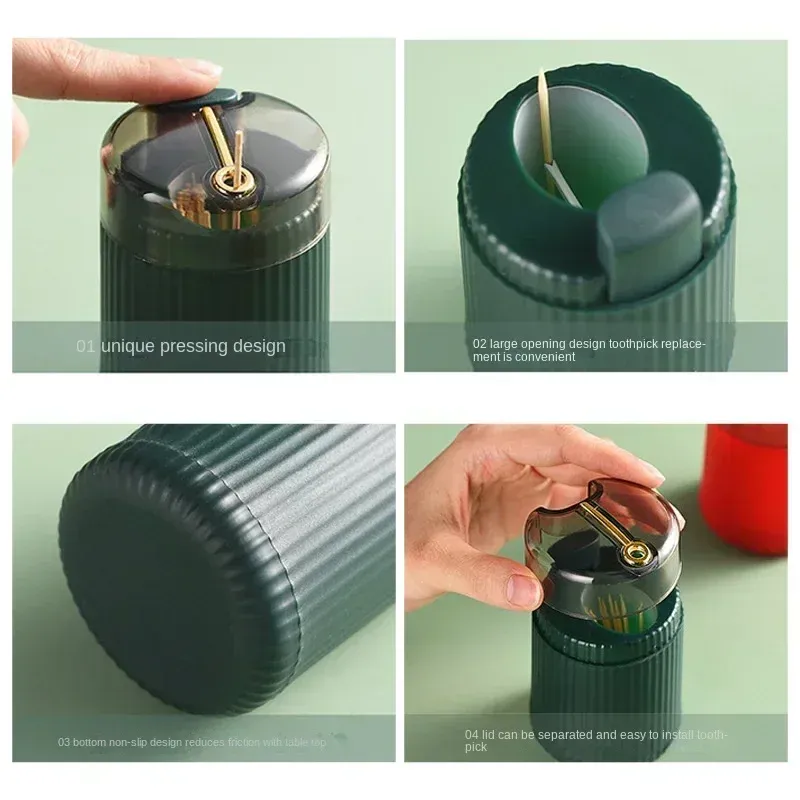 Distributeur de cure-dents pop-up portable en plastique, boîte de rangement créative 6