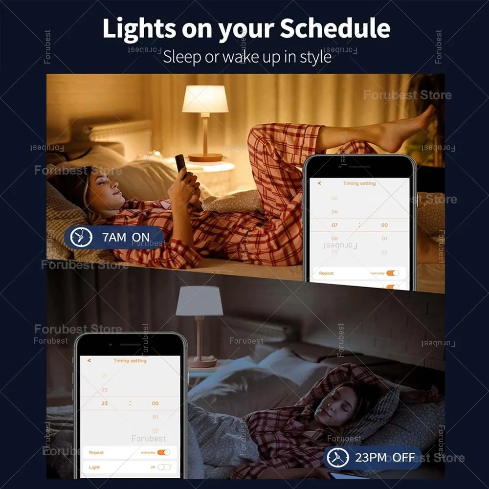 Tuya – Ampoule LED intelligente E27 RGB CW 15 W / 20 W, WiFi, Bluetooth, éclairage décoratif pour la maison, 220 V / 110 V, compatible Alexa, Amazon et Google Voice 4