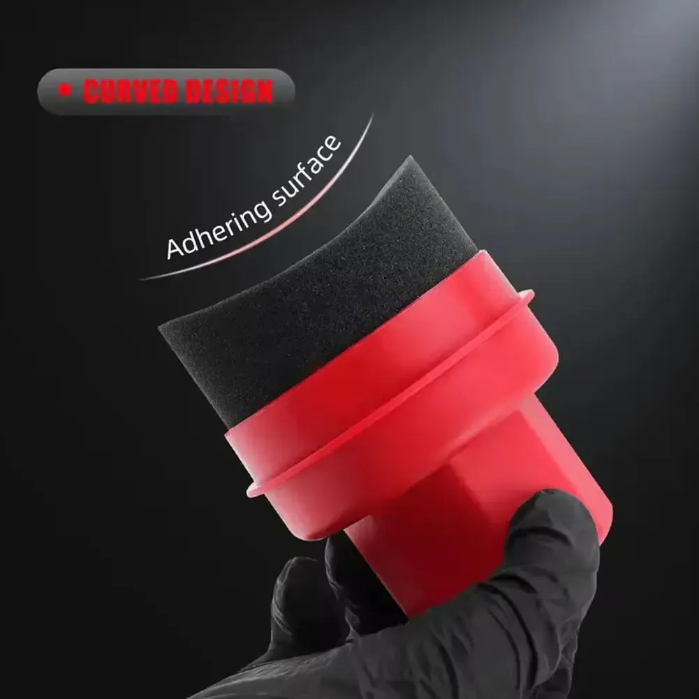 Applicateur de cire pour pneus réutilisable avec couvercle, éponge incurvée pour nettoyage de voiture - Image 1