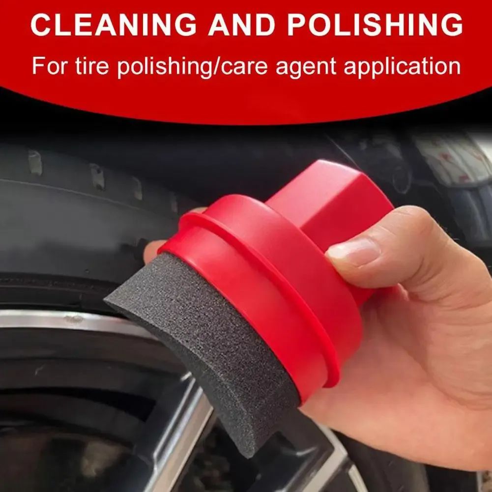 Applicateur de cire pour pneus réutilisable avec couvercle, éponge incurvée pour nettoyage de voiture 3