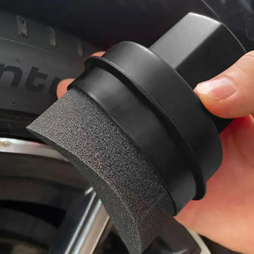 Applicateur de cire pour pneus réutilisable avec couvercle, éponge incurvée pour nettoyage de voiture 4