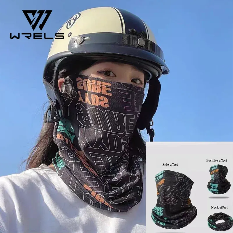 Masque facial anti-UV en soie glacée, style hip-hop, respirant, idéal pour la randonnée et le cyclisme 2